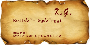 Kollár Györgyi névjegykártya